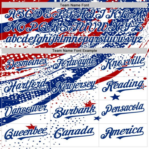 Custom White Red-Royal 3D American Flag America-Inspired Authentic Baseball Jersey