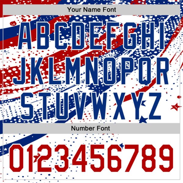 Custom White Red-Royal 3D American Flag America-Inspired Authentic Baseball Jersey