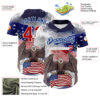 Custom White Red-Royal 3D American Flag National Symbols Bald Eagle Authentic Baseball Jersey