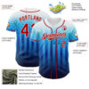 Custom White Red-Blue 3D American Flag Authentic Baseball Jersey