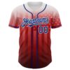 Custom White Royal-Red 3D American Flag Authentic Baseball Jersey