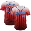 Custom White Royal-Red 3D American Flag Authentic Baseball Jersey