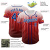 Custom White Royal-Red 3D American Flag Authentic Baseball Jersey