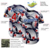 Custom White Red Navy-Royal 3D American Flag America-Inspired Authentic Baseball Jersey