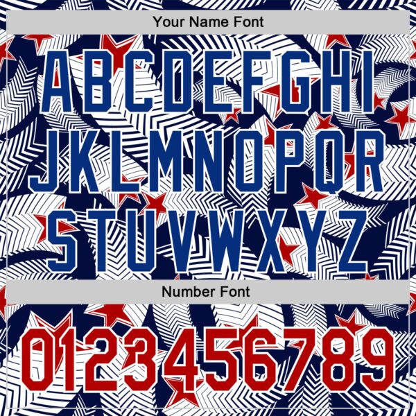 Custom White Red Navy-Royal 3D American Flag America-Inspired Authentic Baseball Jersey