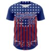 Custom Royal Red-White 3D Retro American Flag Authentic Baseball Jersey