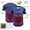 Custom Royal Red-White 3D Retro American Flag Authentic Baseball Jersey