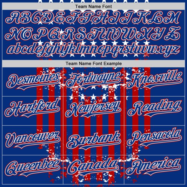 Custom Royal Red-White 3D Retro American Flag Authentic Baseball Jersey