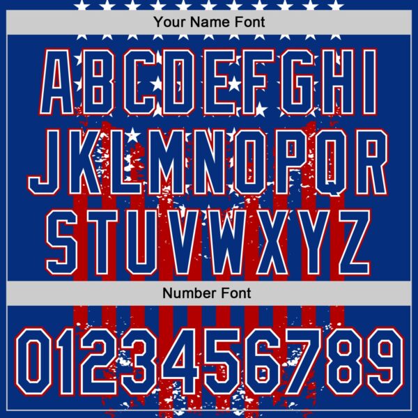 Custom Royal Red-White 3D Retro American Flag Authentic Baseball Jersey