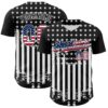 Custom Black USA Flag-White 3D Retro American Flag Authentic Baseball Jersey