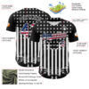 Custom Black USA Flag-White 3D Retro American Flag Authentic Baseball Jersey