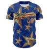 Custom Royal Vintage USA Flag Old Gold-Red 3D American Flag America-Inspired Stars Authentic Baseball Jersey
