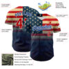 Custom Navy Red Royal-White 3D Gradient Retro American Flag Authentic Baseball Jersey