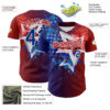 Custom Red Royal-White 3D Gradient American Flag America-Inspired Authentic Baseball Jersey