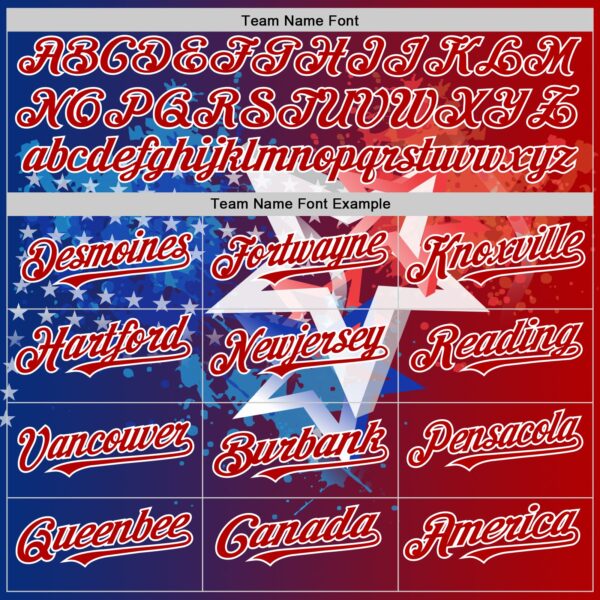 Custom Red Royal-White 3D Gradient American Flag America-Inspired Authentic Baseball Jersey