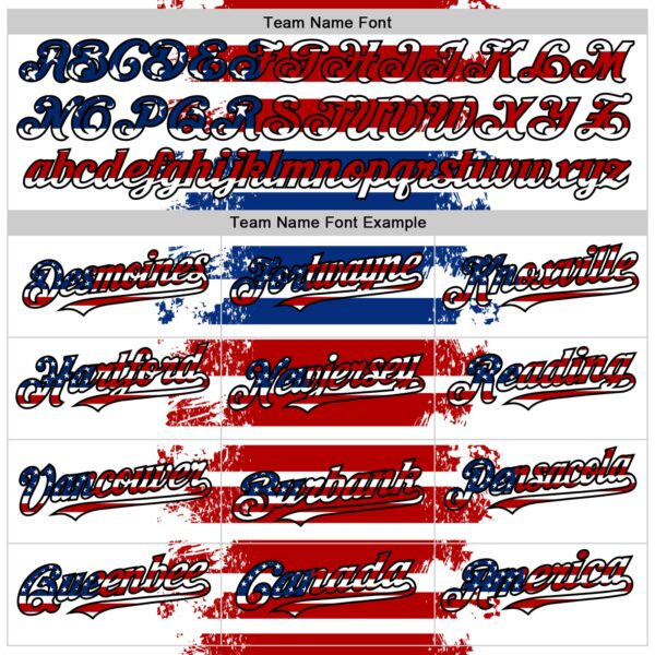 Custom White USA Flag Red Royal-Black 3D Gradient Retro Stripe American Flag Authentic Baseball Jersey