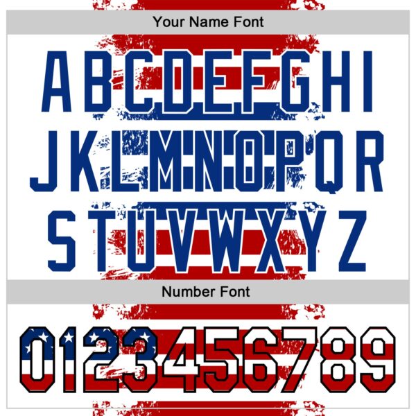 Custom White USA Flag Red Royal-Black 3D Gradient Retro Stripe American Flag Authentic Baseball Jersey