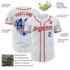 Custom White Blue Pinstripe Royal-Red 3D American Flag National Symbols Authentic Baseball Jersey
