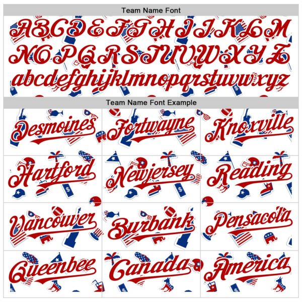 Custom White Black Pinstripe Royal-Red 3D American Flag National Symbols Authentic Baseball Jersey