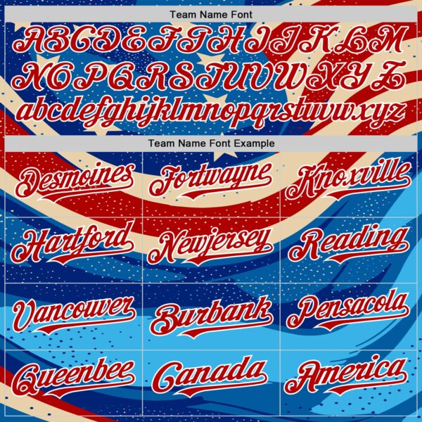 Custom Blue Royal Red-White 3D Retro American Flag Authentic Baseball Jersey