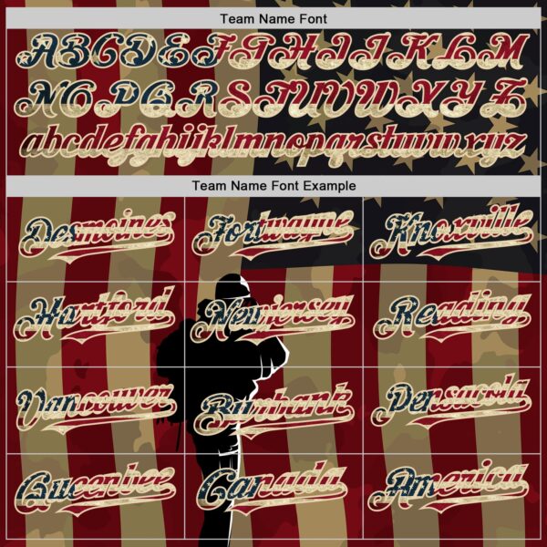 Custom Camo Vintage USA Flag-City Cream 3D American Flag Military Army Authentic Salute To Service Baseball Jersey