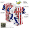 Custom White Royal-Red 3D American Flag Authentic Baseball Jersey