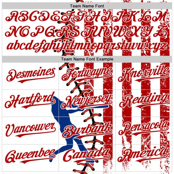 Custom White Royal-Red 3D American Flag Authentic Baseball Jersey