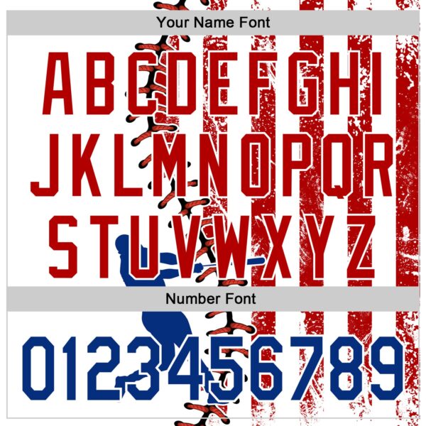 Custom White Royal-Red 3D American Flag Authentic Baseball Jersey