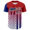 Custom Red USA Flag Royal Black-White 3D Gradient American Flag Authentic Baseball Jersey