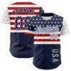 Custom Navy Star Red-White 3D American Flag Authentic Baseball Jersey