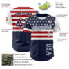 Custom Navy Star Red-White 3D American Flag Authentic Baseball Jersey