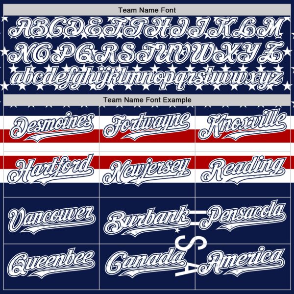 Custom Navy Star Red-White 3D American Flag Authentic Baseball Jersey