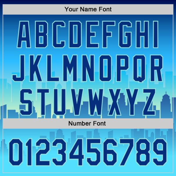 Custom Blue Royal-Ice Blue 3D Pattern Design New York Cityscape Statue Of Liberty Authentic Baseball Jersey