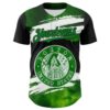 Custom Black Grass Green-White 3D Pattern Design Boston Cityscape Stamp Authentic Baseball Jersey