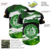 Custom Black Grass Green-White 3D Pattern Design Boston Cityscape Stamp Authentic Baseball Jersey