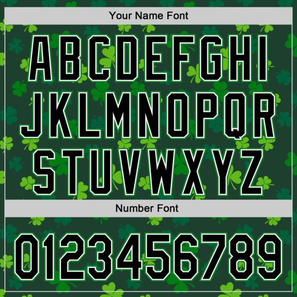 Custom Black White-Grass Green 3D Pattern Design Boston Cityscape Shamrock Authentic St. Patrick's Day Baseball Jersey