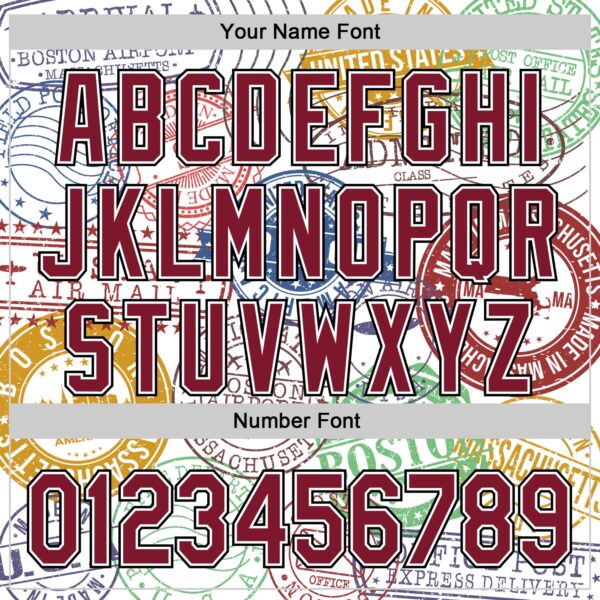 Custom White Crimson-Black 3D Pattern Design Boston Cityscape Stamp Authentic Baseball Jersey