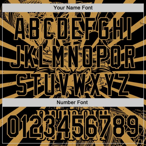 Custom Black Old Gold 3D Pattern Design Detroit Cityscape Steampunk Engine Bull Authentic Baseball Jersey