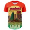 Custom Orange Green Yellow-Dark Purple 3D Pattern Design Gradient Miami Cityscape Sunset Authentic Baseball Jersey