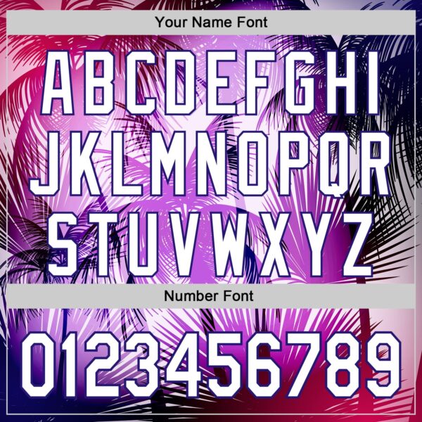 Custom Purple White-Dark Purple 3D Pattern Design Gradient Miami Cityscape Hawaii Tropical Palm Tree Authentic Baseball Jersey