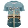 Custom Blue Cream-Royal 3D Pattern Design Washington Cityscape Skyline Authentic Baseball Jersey