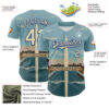 Custom Blue Cream-Royal 3D Pattern Design Washington Cityscape Skyline Authentic Baseball Jersey