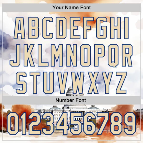 Custom White Cream-Royal 3D Pattern Design Washington Cityscape United States Capitol Authentic Baseball Jersey