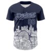 Custom Navy White 3D Pattern Design Atlanta Cityscape Urban Map Authentic Baseball Jersey