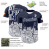 Custom Navy White 3D Pattern Design Atlanta Cityscape Urban Map Authentic Baseball Jersey