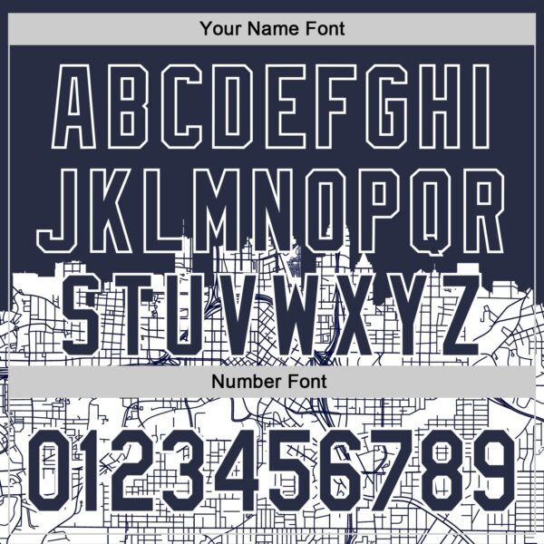 Custom Navy White 3D Pattern Design Atlanta Cityscape Urban Map Authentic Baseball Jersey