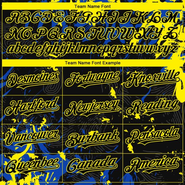 Custom Black Thunder Blue-Light Yellow Splash Authentic Baseball Jersey