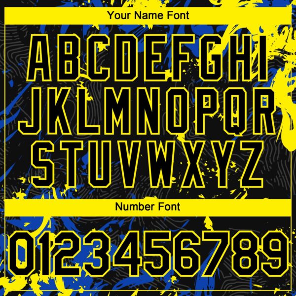 Custom Black Thunder Blue-Light Yellow Splash Authentic Baseball Jersey