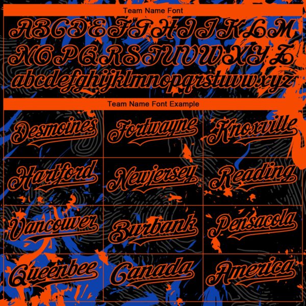 Custom Black Thunder Blue-Orange Splash Authentic Baseball Jersey