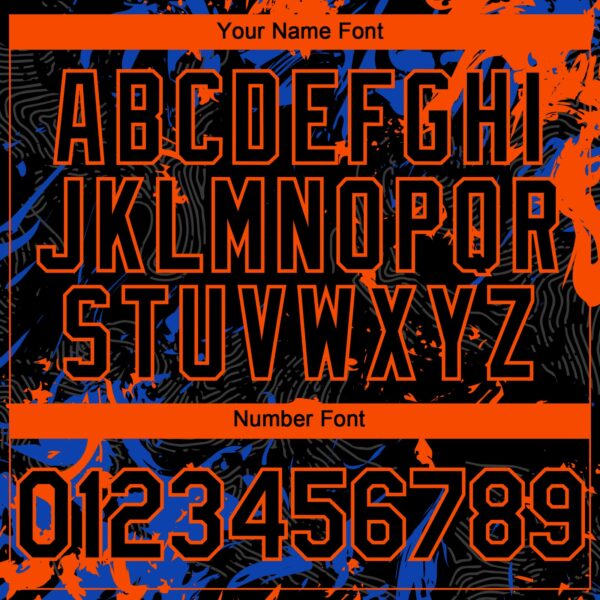 Custom Black Thunder Blue-Orange Splash Authentic Baseball Jersey